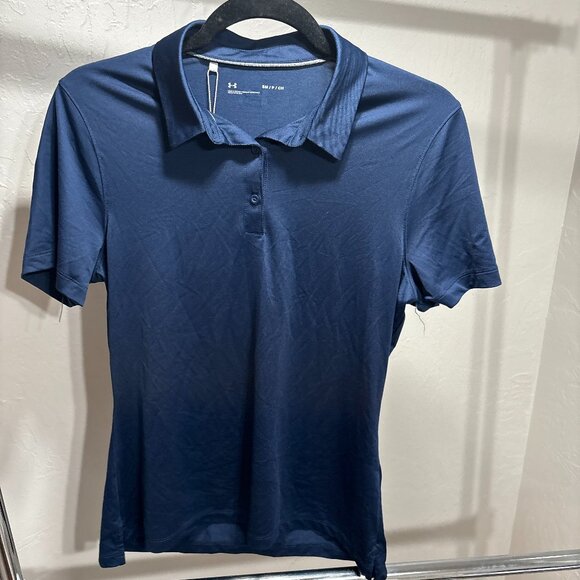 NWT Under Armour Navy Blue Performance Golf Polo – Men’s Small - Picture 2 of 7
